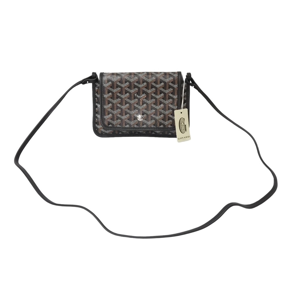 GOYARD Plumet shoulder bag pouch wallet black leather
